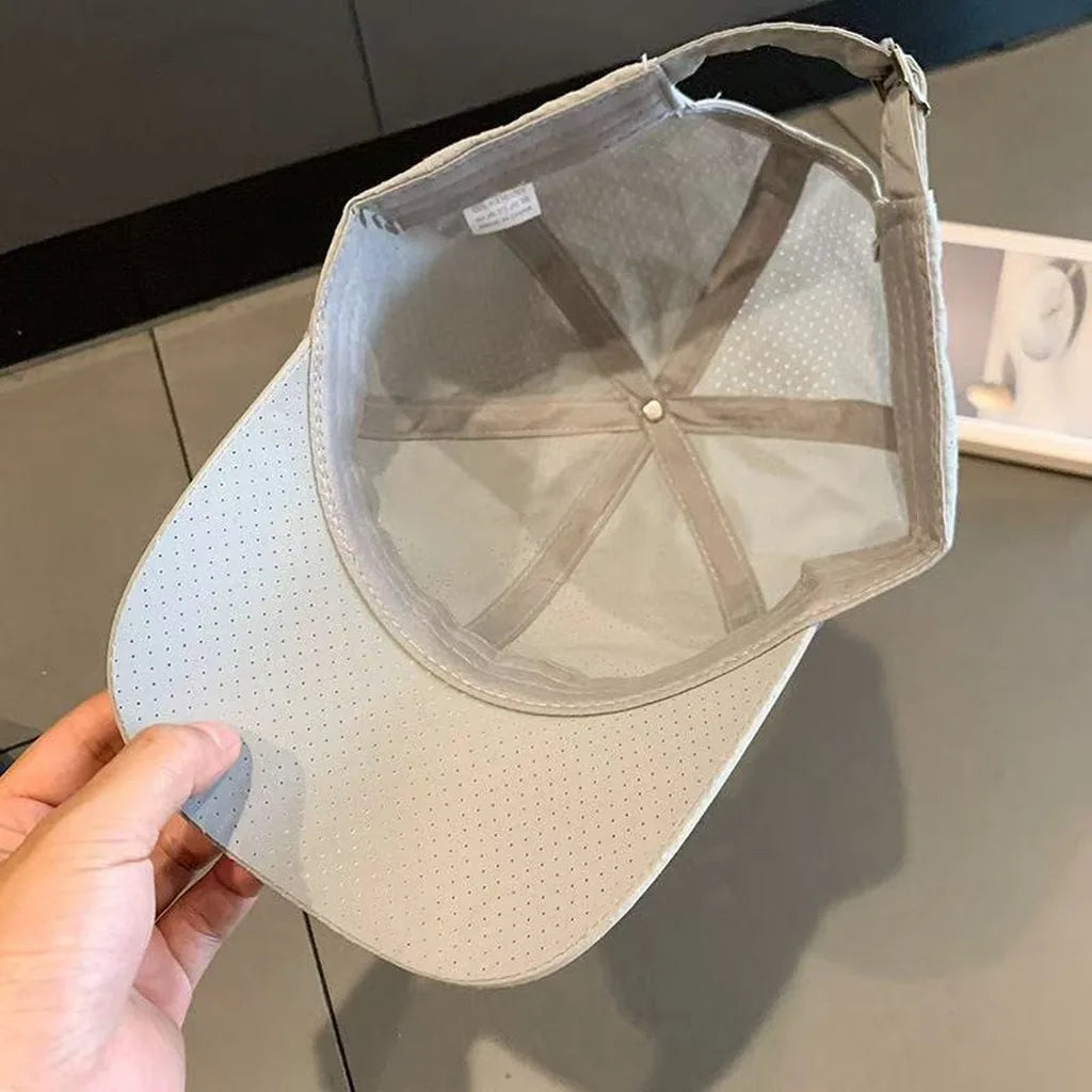 Men'S Baseball Cap Quick Dry Adjustable Baseball Hat Polyester Sun Cap Mesh