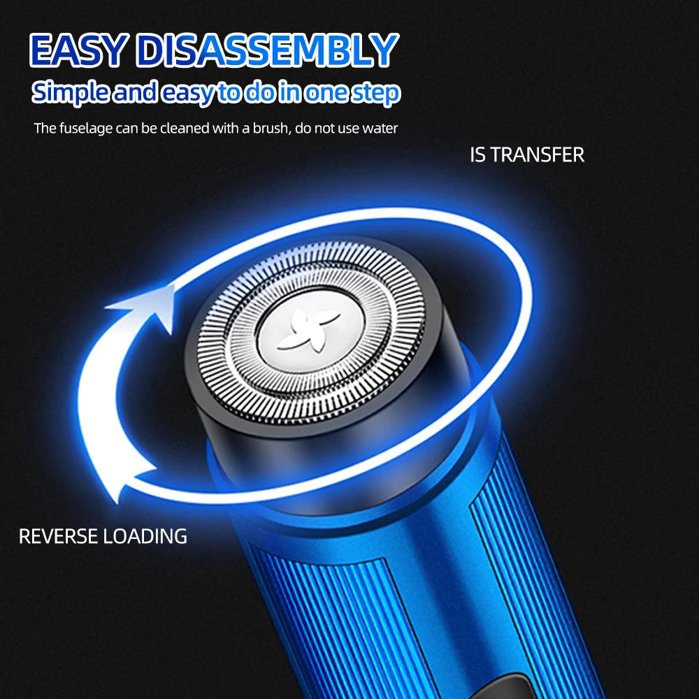 Portable Micr‑USB Rechargeable Electric Shaver Personal Shaving Device Compact