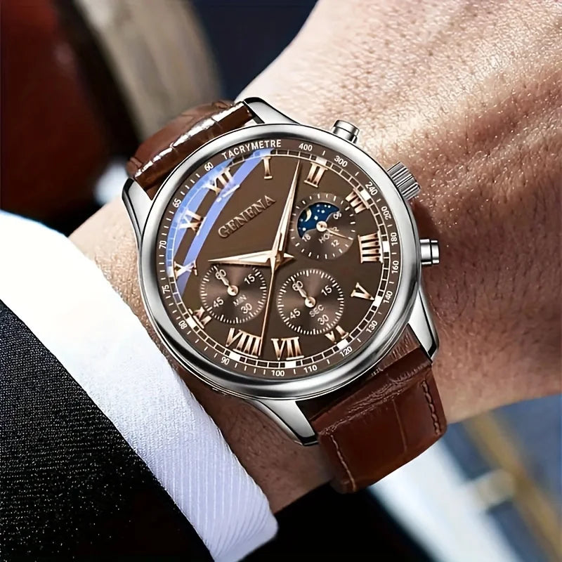 1pc men's fashionable quartz watch and versatile accessory set for daily wear as gifts for friends and family