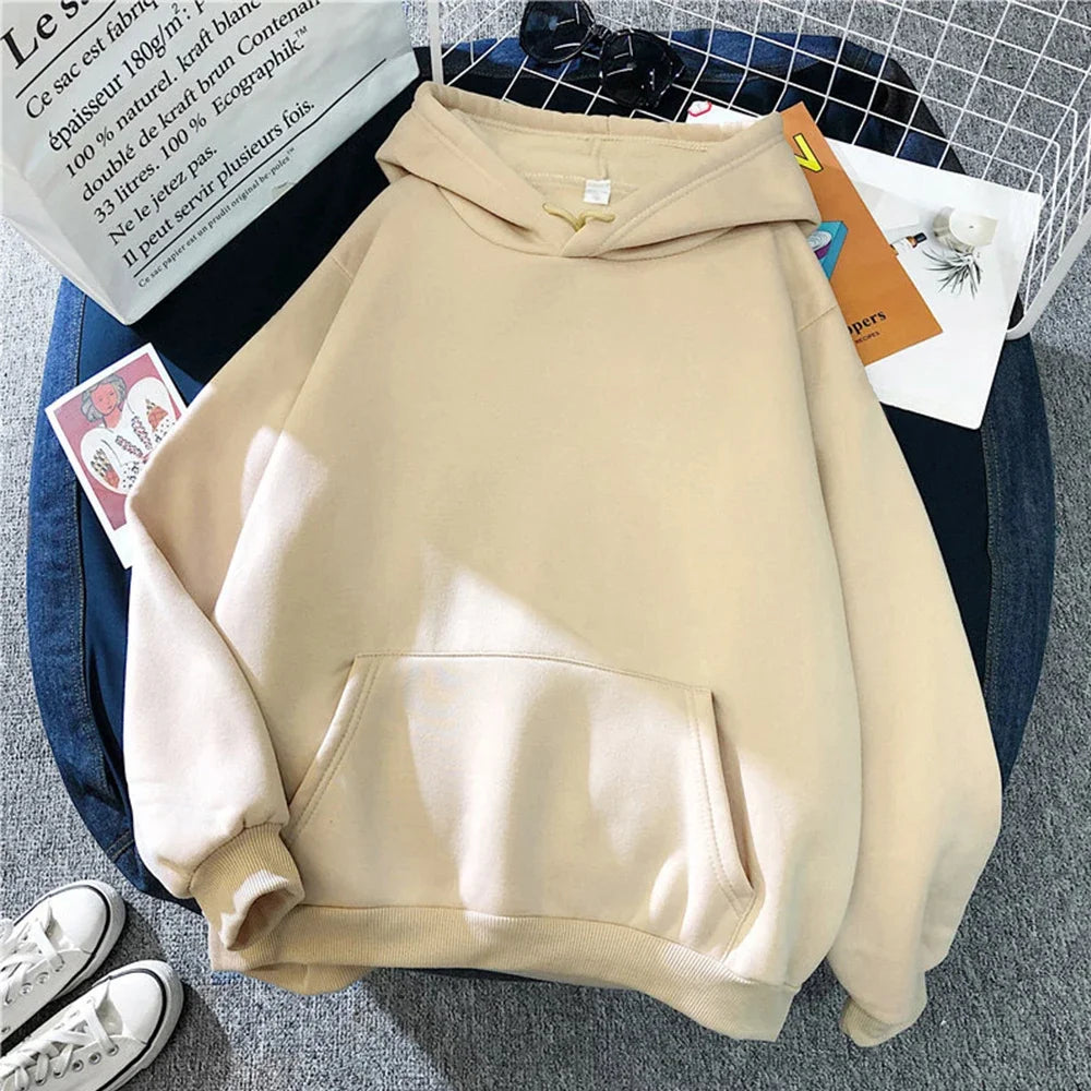 Autumn Winter Fleece Hoodies Fashion Casual Sweatshirts Men Women Harajuku Warm