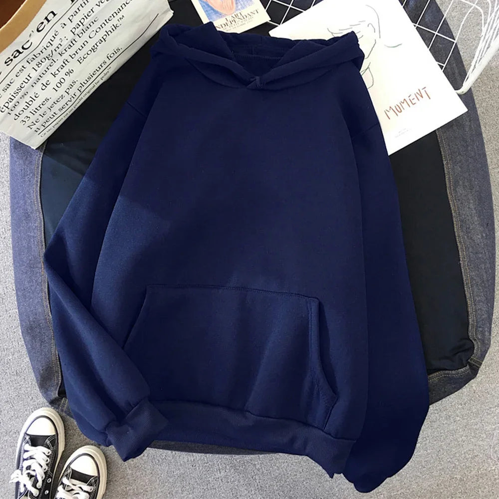 Autumn Winter Fleece Hoodies Fashion Casual Sweatshirts Men Women Harajuku Warm