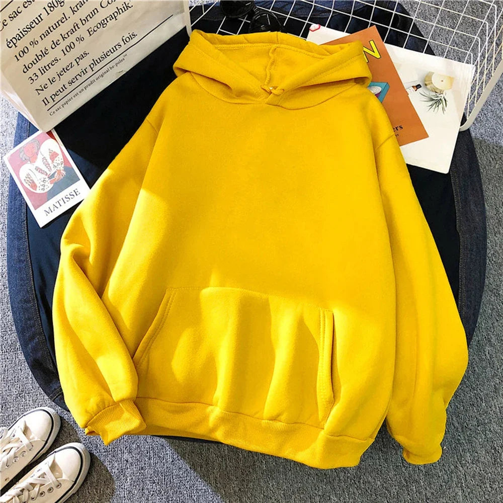 Autumn Winter Fleece Hoodies Fashion Casual Sweatshirts Men Women Harajuku Warm