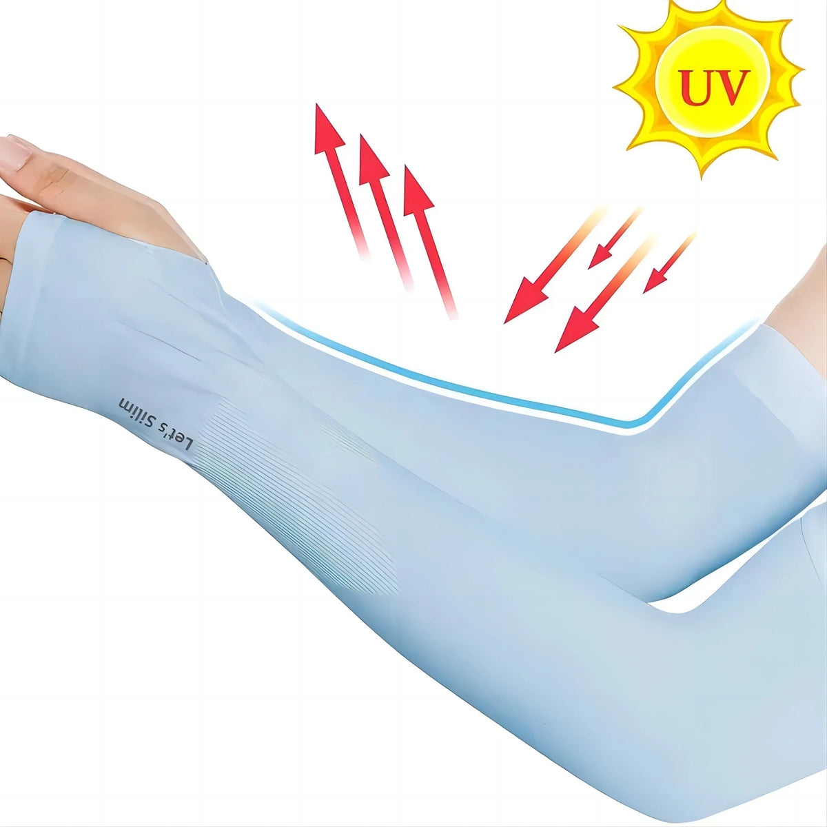 1 Pair Ice Silk Sun Protection Arm Covers Unisex Elbow Cover Outdoor Cycling Running