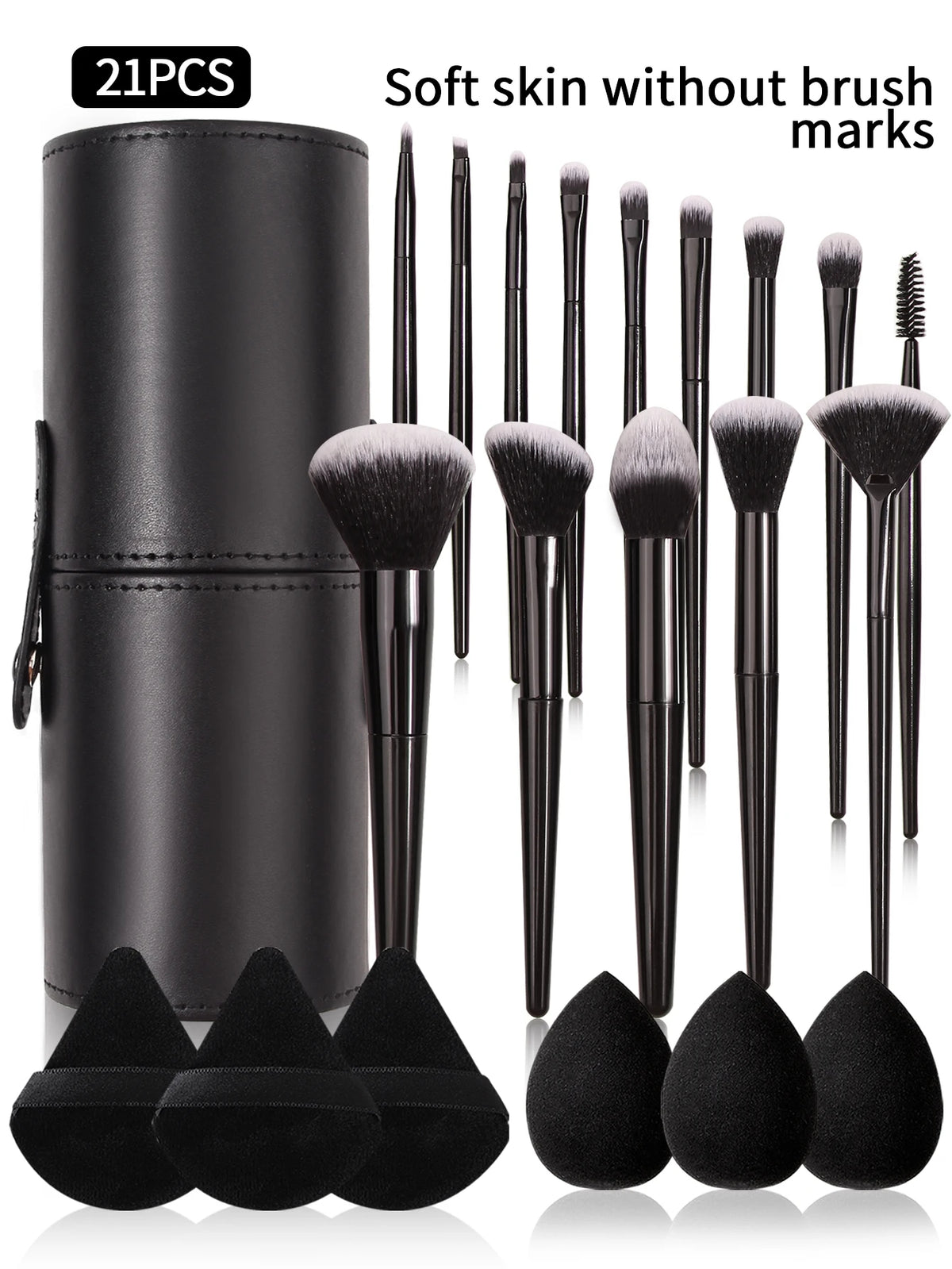 Black Makeup Brush Set Professional Super soft detail brush Blush Brush Foundation Concealer Eyeshadow Brush Women Beauty Tool