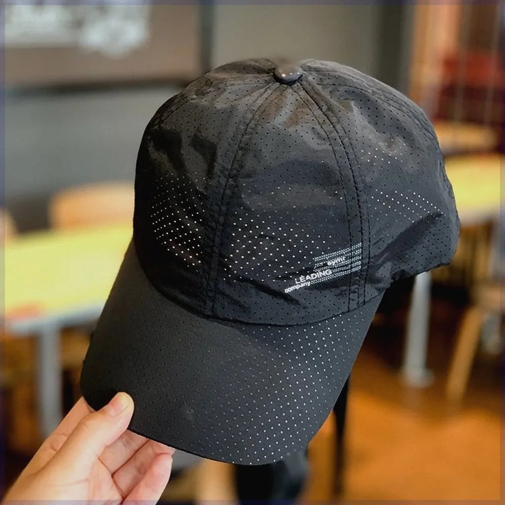 Men'S Baseball Cap Quick Dry Adjustable Baseball Hat Polyester Sun Cap Mesh