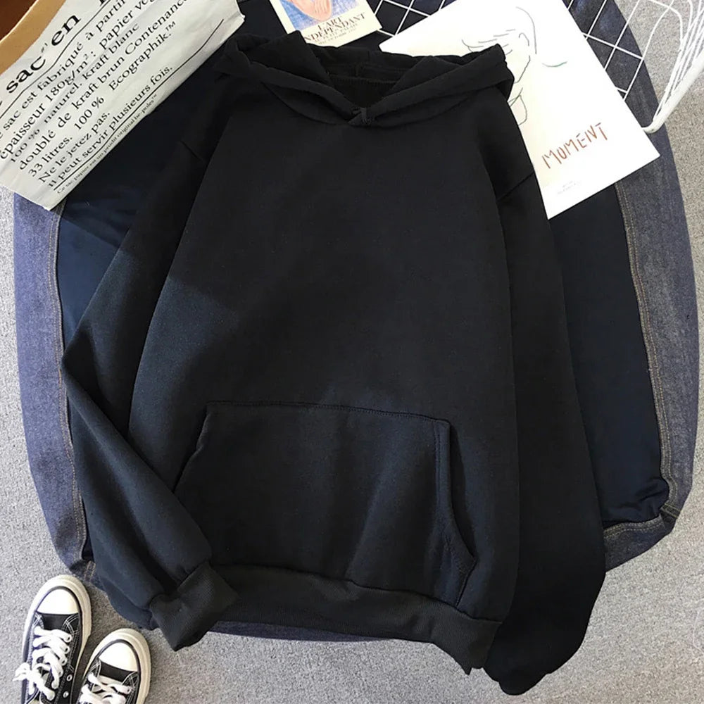 Autumn Winter Fleece Hoodies Fashion Casual Sweatshirts Men Women Harajuku Warm